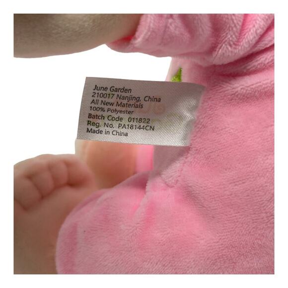 June Garden 12" Sweet Dolly Frida Stuffed Ultra Soft Baby Bear Doll Pink Outfit - Picture 5 of 16